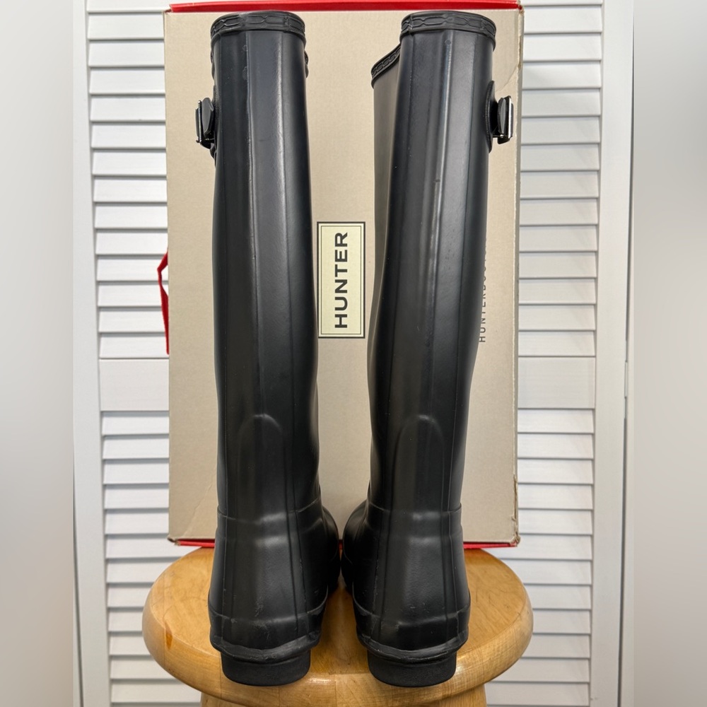 Hunter Womens Black Rubber Rain BOOTS Original Tall Size US7 EU38 Wft1000rma - Picture 6 of 16